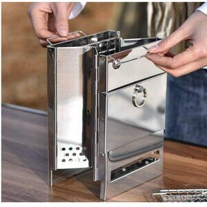 Medium size - Camping Portable Folding Camp Stove Grill Twig Wood Campfire + BAG